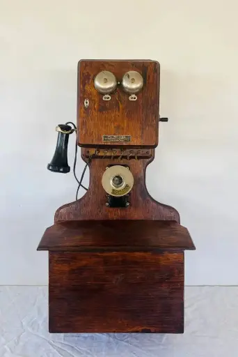 Antique Original 1910-20’s First Models Large Wooden Telephone. The Williams USA. 87x45x37cm