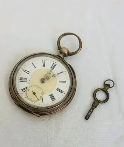 Antique Rare 1800’s Mechanical Silver 800 Pocket Watch. Working. 7cm