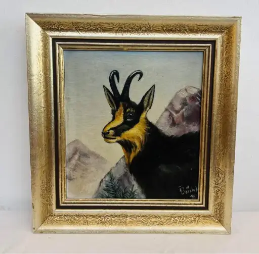 Antique Original Framed Oil Painting Signed and Dated 1950’s. 34x32cm