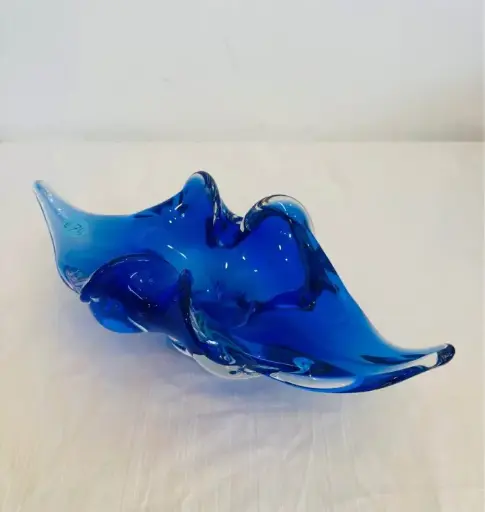 Vintage Original Murano Blue Vase. Great Condition.30x12x10cm