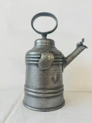 Antique ORIGINAL DATED 1756 German pewter/zin pot. Around 270 years old!