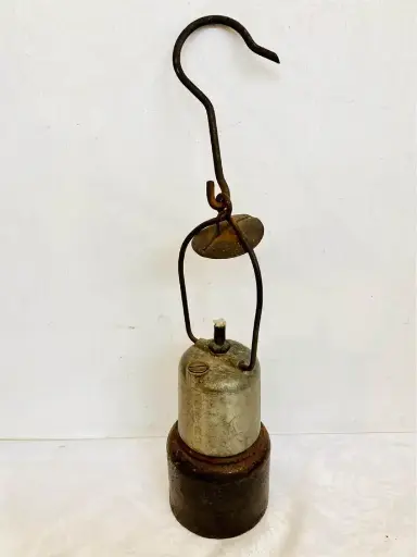Antique decorative paraffin mining lamp ! 20x12cm handle 45cm